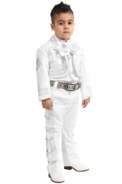 Traje De Charro Para Niño De 3 Piezas Color Blanco