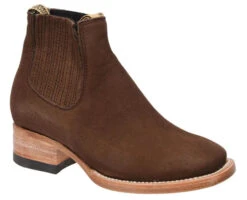 Botines Charros De Gamuza Punta Cuadrada
