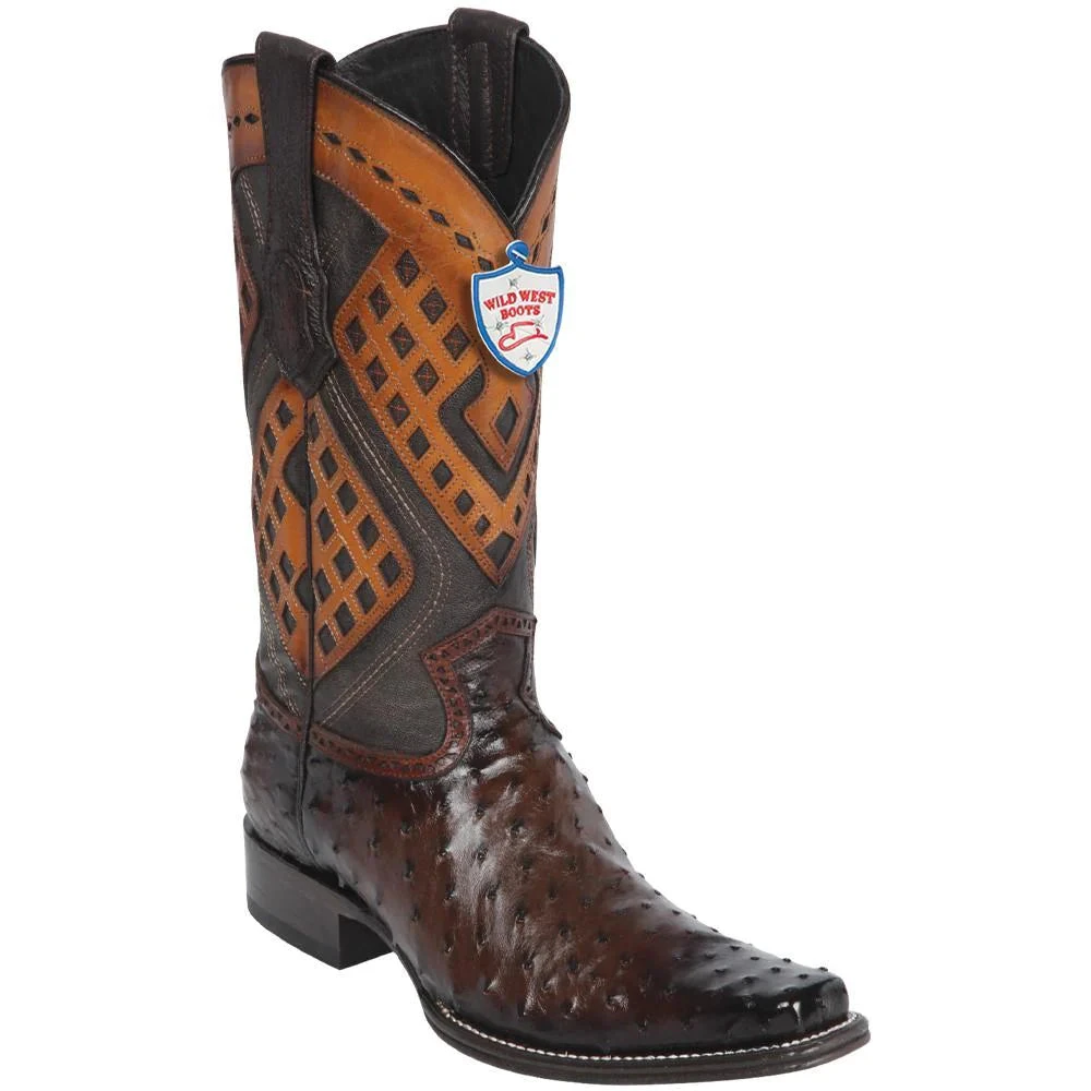 Wild West Botas De Avestruz Horma Versace