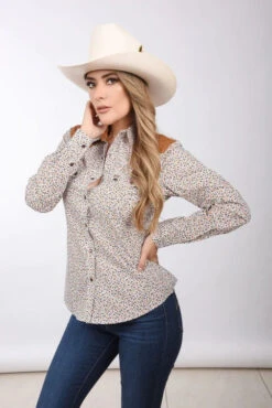 Camisa Vaquera Bordado Para Mujer