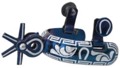 Espuelas Charras De Acero Inoxidable Color Azul WD-1221