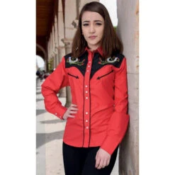 White Diamond Camisa Vaquera Bordada