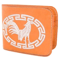 Cartera De Cuero Bordada