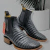 Botines Charros Quincy De Piel Grabado Con Punta Cuadrada