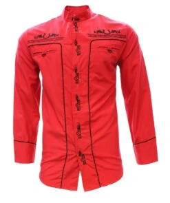 White Diamond Camisa Charra Color Rojo