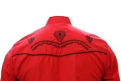 White Diamond Camisa Charra Color Rojo -Western Denim Clothing z17