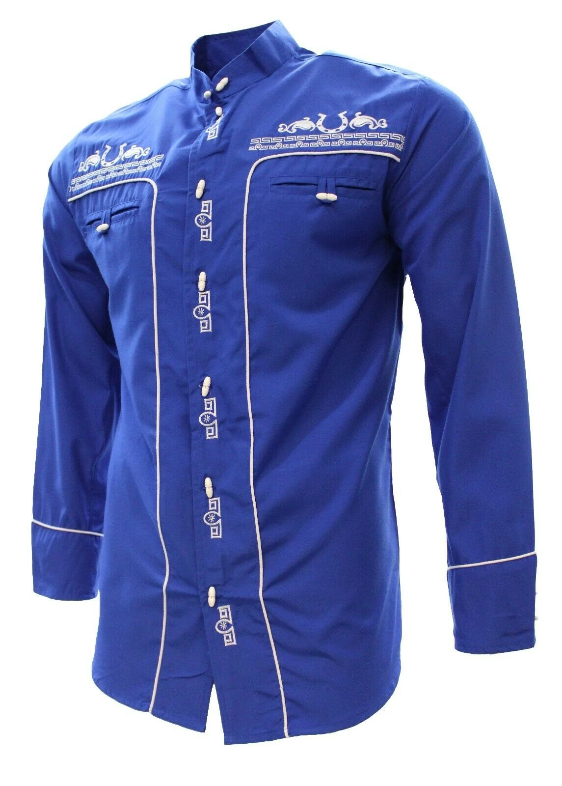 White Diamond Camisa Charra Color Azul 2 White Diamond Camisa Charra Color Azul - Image 2