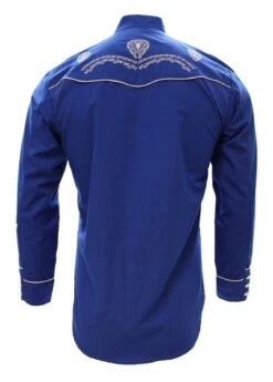 White Diamond Camisa Charra Color Azul 11 White Diamond Camisa Charra Color Azul -Western Denim Clothing z22