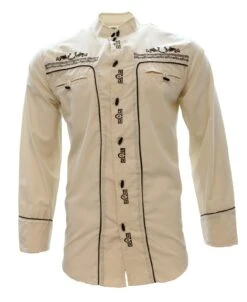 White Diamond Camisa Charra Color Beige