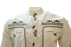 White Diamond Camisa Charra Color Beige -Western Denim Clothing z27