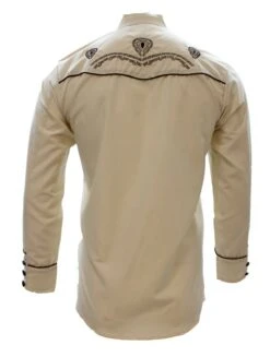 White Diamond Camisa Charra Color Beige -Western Denim Clothing z28