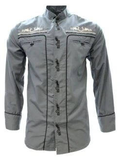 White Diamond Camisa Charra Color Gris