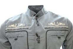 White Diamond Camisa Charra Color Gris -Western Denim Clothing z39