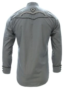 White Diamond Camisa Charra Color Gris -Western Denim Clothing z40